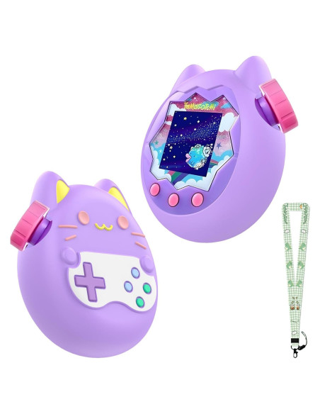 Funda Protectora de Silicona HUKWIMO para Tamagotchi Paradise Morado