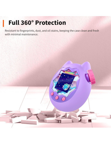 Funda Protectora de Silicona HUKWIMO para Tamagotchi Paradise Morado