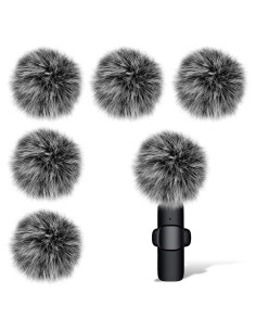 Cubiertas de Micrófono Lavalier Inalámbrico 5 Pcs Peludas