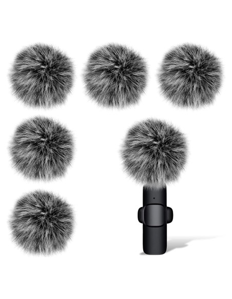 Cubiertas de Micrófono Lavalier Inalámbrico 5 Pcs Peludas