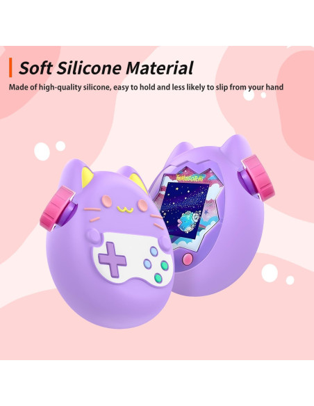 Funda Protectora de Silicona HUKWIMO para Tamagotchi Paradise Morado