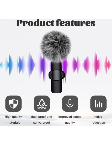 Cubiertas de Micrófono Lavalier Inalámbrico 5 Pcs Peludas