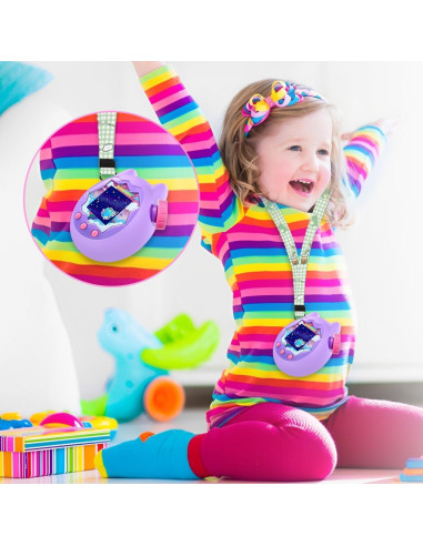 Funda Protectora de Silicona HUKWIMO para Tamagotchi Paradise Morado