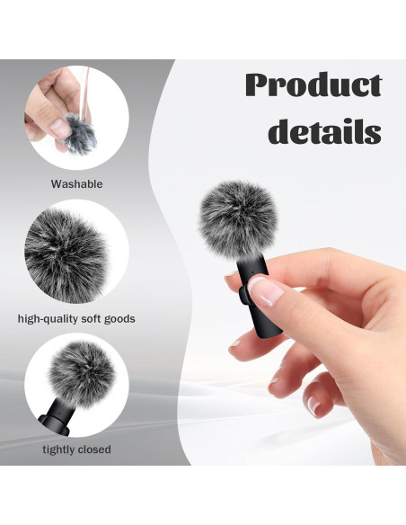 Cubiertas de Micrófono Lavalier Inalámbrico 5 Pcs Peludas