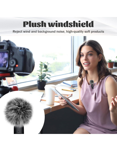 Cubiertas de Micrófono Lavalier Inalámbrico 5 Pcs Peludas