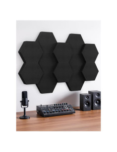Paneles Acústicos Hexagonales 3D 12 Piezas 30.48x25.4cm