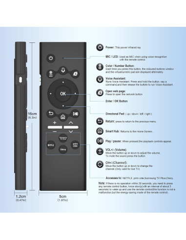 Control Remoto Universal Samsung Smart con Teclado Retroiluminado