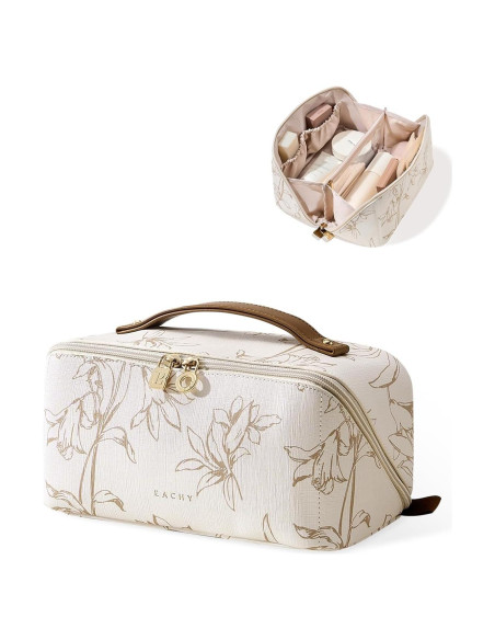 Bolsa de Maquillaje EACHY Beige Mediana Impermeable 23.6x10.4x10.9cm