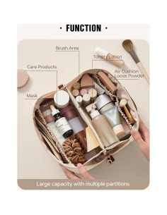 Bolsa de Maquillaje EACHY Beige Mediana Impermeable 23.6x10.4x10.9cm 2