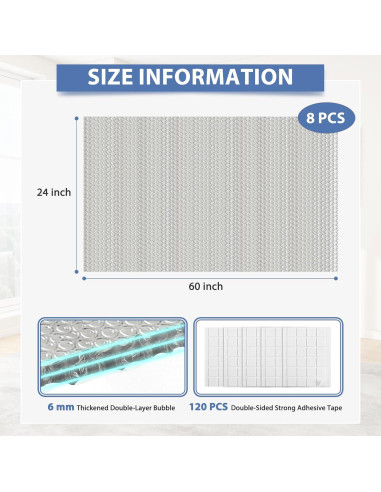 Hoja de Aislamiento Burbuja FONUNO 6mm 61x152cm 8 Pcs