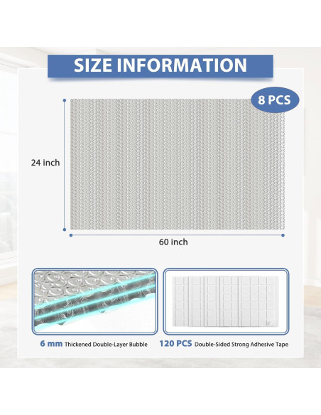 Hoja de Aislamiento Burbuja FONUNO 6mm 61x152cm 8 Pcs