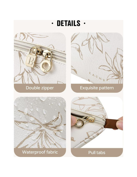Bolsa de Maquillaje EACHY Beige Mediana Impermeable 23.6x10.4x10.9cm