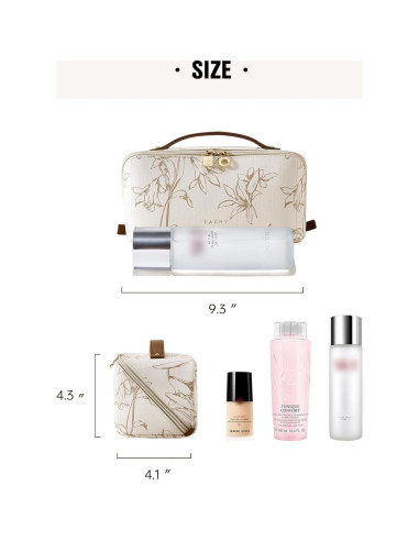 Bolsa de Maquillaje EACHY Beige Mediana Impermeable 23.6x10.4x10.9cm