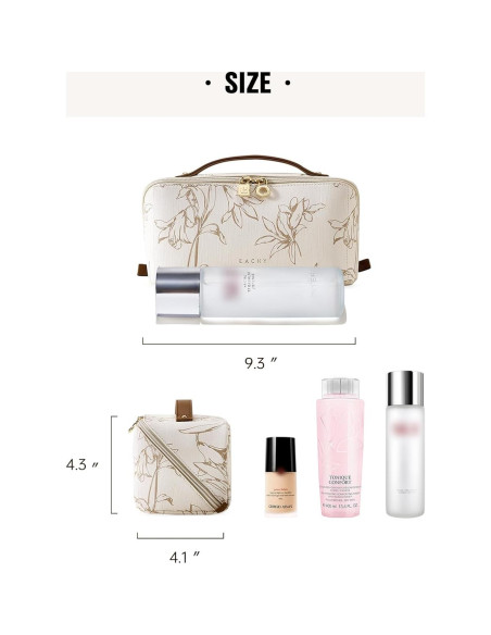 Bolsa de Maquillaje EACHY Beige Mediana Impermeable 23.6x10.4x10.9cm