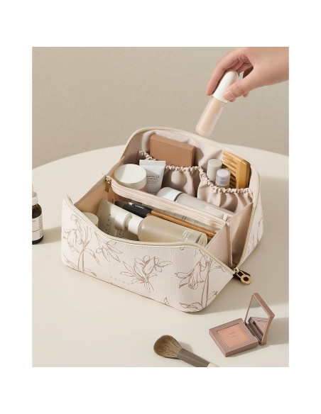Bolsa de Maquillaje EACHY Beige Mediana Impermeable 23.6x10.4x10.9cm