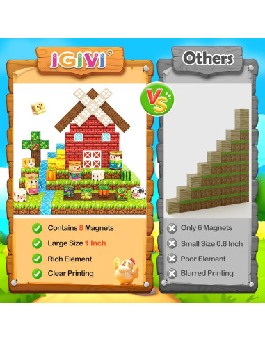 Bloques Magnéticos IGIVI 100PCS Granja Coloridos 2.54cm