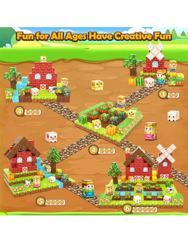 Bloques Magnéticos IGIVI 100PCS Granja Coloridos 2.54cm