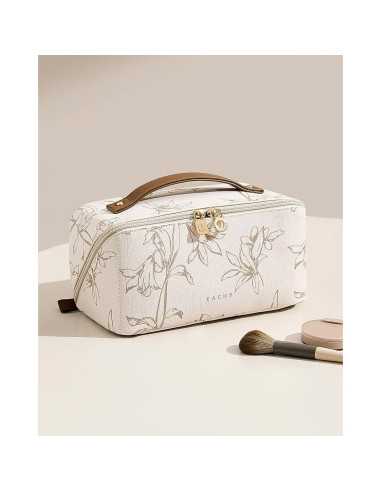 Bolsa de Maquillaje EACHY Beige Mediana Impermeable 23.6x10.4x10.9cm