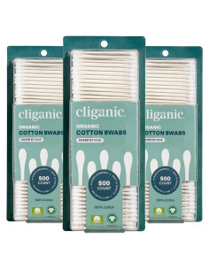 Hisopos de Algodón Orgánico Cliganic 1500 Unidades Hipoalergénicos
