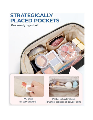 Bolsa de Maquillaje Acolchada BAGSMART Negra 23x11x15 cm