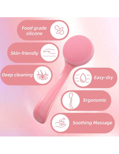 2 Cepillos Faciales de Silicona Ajcotahm para Limpieza de Piel