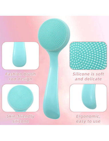 2 Cepillos Faciales de Silicona Ajcotahm para Limpieza de Piel