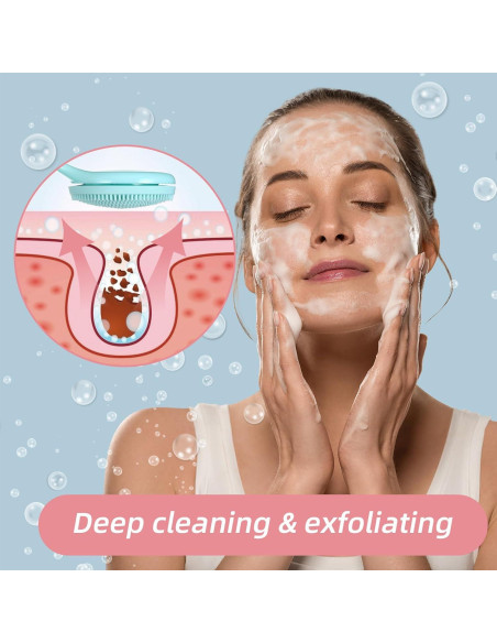 2 Cepillos Faciales de Silicona Ajcotahm para Limpieza de Piel