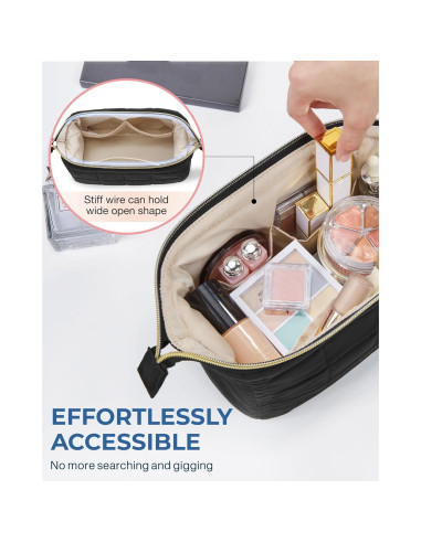 Bolsa de Maquillaje Acolchada BAGSMART Negra 23x11x15 cm