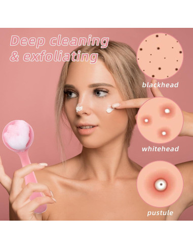 2 Cepillos Faciales de Silicona Ajcotahm para Limpieza de Piel