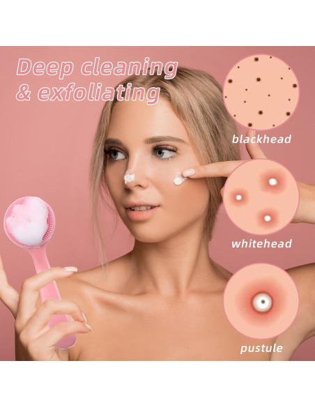 2 Cepillos Faciales de Silicona Ajcotahm para Limpieza de Piel