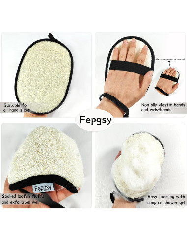 Esponja de Lufa Natural Fepgsy - Grande 17.8cm x 13cm - Exfoliante