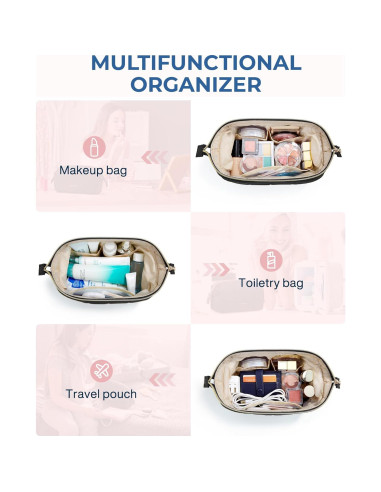 Bolsa de Maquillaje Acolchada BAGSMART Negra 23x11x15 cm