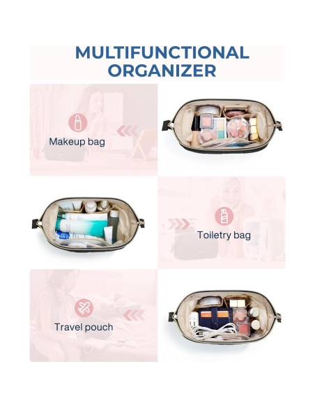 Bolsa de Maquillaje Acolchada BAGSMART Negra 23x11x15 cm