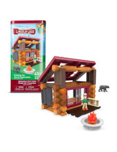 Cabaña de Aventura Lincoln Logs - 41 Piezas de Madera Real