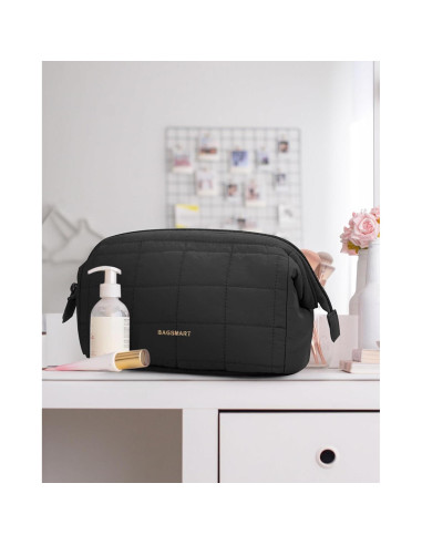 Bolsa de Maquillaje Acolchada BAGSMART Negra 23x11x15 cm