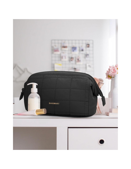 Bolsa de Maquillaje Acolchada BAGSMART Negra 23x11x15 cm