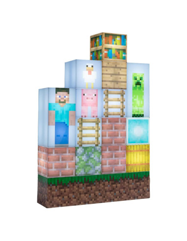 Lámpara de Bloques de Construcción Minecraft Paladone 16 Piezas