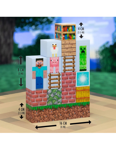 Lámpara de Bloques de Construcción Minecraft Paladone 16 Piezas