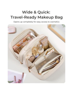 Bolsa de Maquillaje de Viaje BAGSMART Beige 23.9x15x4.1cm 2