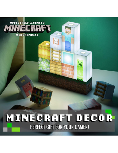 Lámpara de Bloques de Construcción Minecraft Paladone 16 Piezas