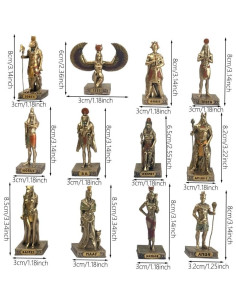 Conjunto de Estatuas Egipcias de Resina - 12 Piezas Decorativas 2