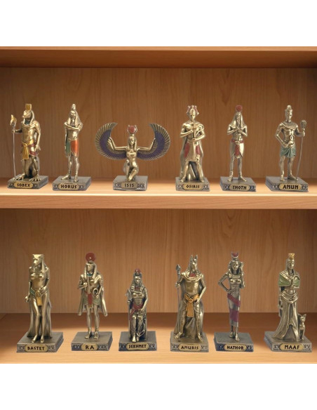 Conjunto de Estatuas Egipcias de Resina - 12 Piezas Decorativas