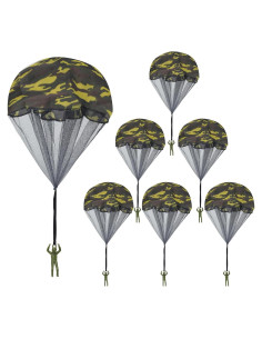 6 Juguetes de Paracaídas Camuflaje Catcan 43 cm para Lanzar