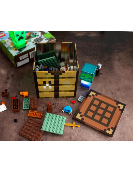 Caja de Almacenamiento Minecraft 10.16 cm Cuadrada Metal