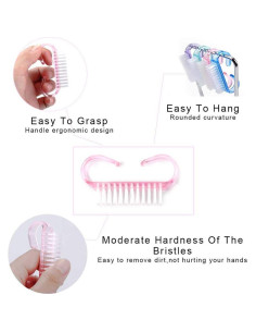 20 Cepillos de Uñas con Mango Ergonomico Benbeno - Multicolor 2