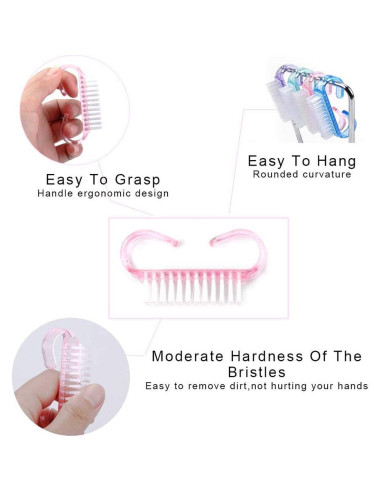 20 Cepillos de Uñas con Mango Ergonomico Benbeno - Multicolor