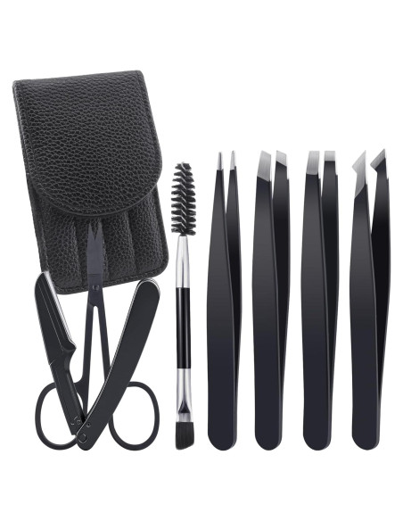 Kit de Pinzas para Cejas BlingKingdom 7 Piezas Acero Inoxidable