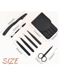 Kit de Pinzas para Cejas BlingKingdom 7 Piezas Acero Inoxidable 2