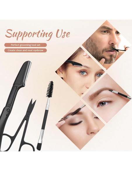 Kit de Pinzas para Cejas BlingKingdom 7 Piezas Acero Inoxidable