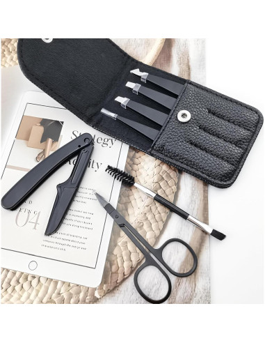 Kit de Pinzas para Cejas BlingKingdom 7 Piezas Acero Inoxidable